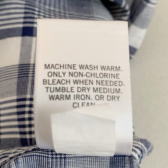 Banana Republic Soft Wash Tailored Slim Fit Shirt Mens‎ XXL Blue White Plaid LS - Picture 8 of 9